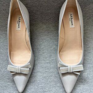 L.K. Bennet Grey Leather Pumps.   SOLD SOLD